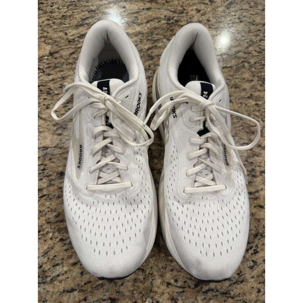 Brooks Adrenaline GTS 24 Shoes Men's 11.5 D White Road Running Athletic Sneakers